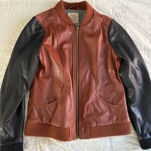 Chaser Brown and Black Leather Jacket
